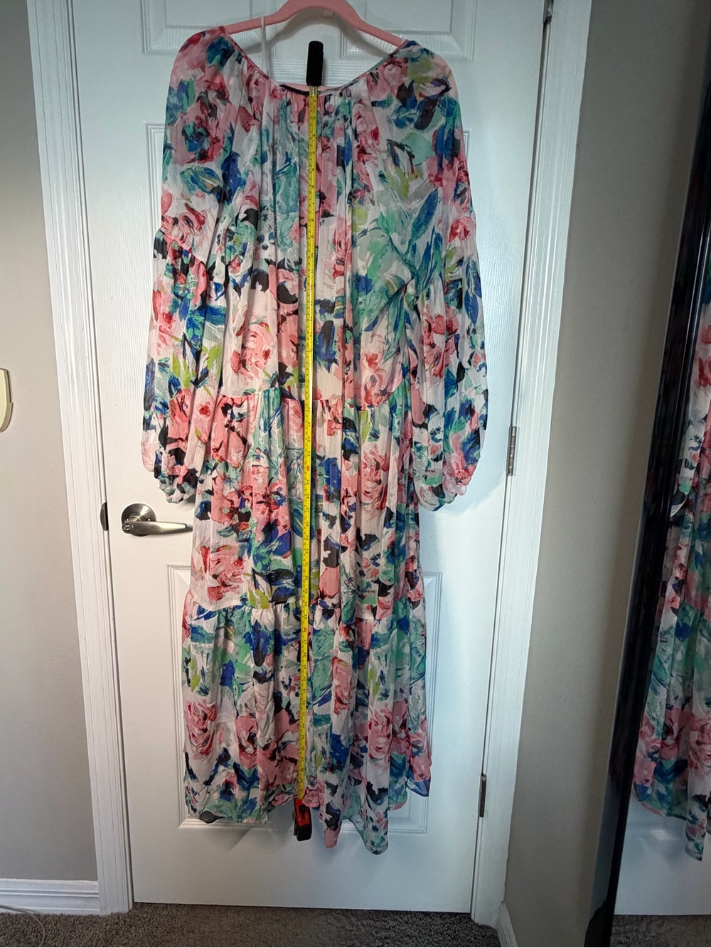 H&M Floral Tiered Maxi Dress in Pink and Blue - Picture 11 of 15
